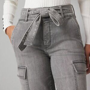 new WHITE HOUSE BLACK MARKET wide leg utility cargo jeans 2 reg